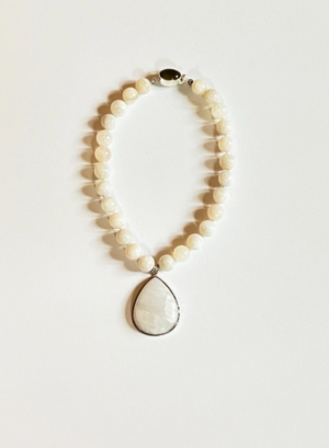 Moonstone Necklace Silver Encased Moonstone Pendant