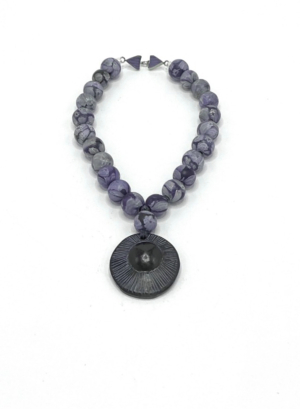 Antique Venetian Trade Beads Artisan Carved Sunburst Pendant