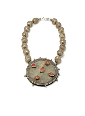 Antique Handmade Tribal Silver Carnelian Silver Pendant