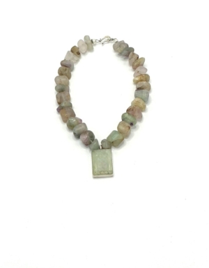 Mixed Beryl Gemstone Necklace Aquamarine Pendant